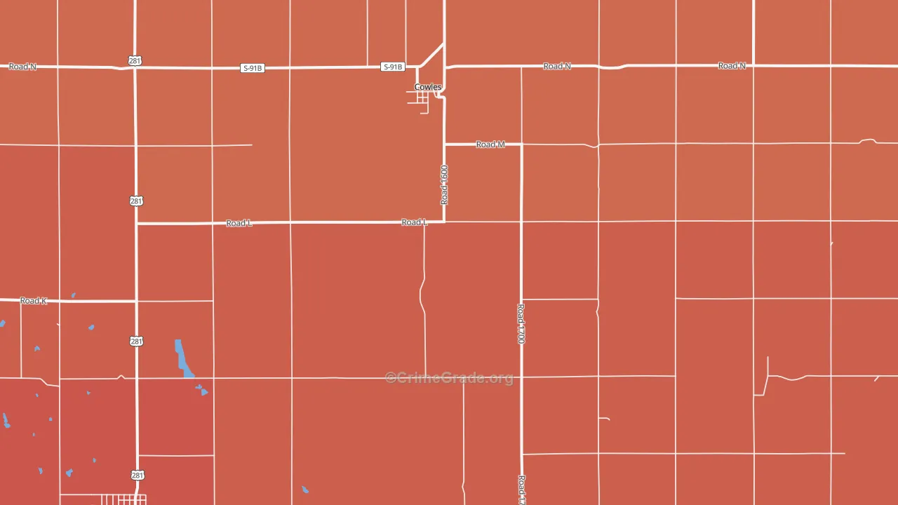 Cowles, NE Map of Murder Rates
