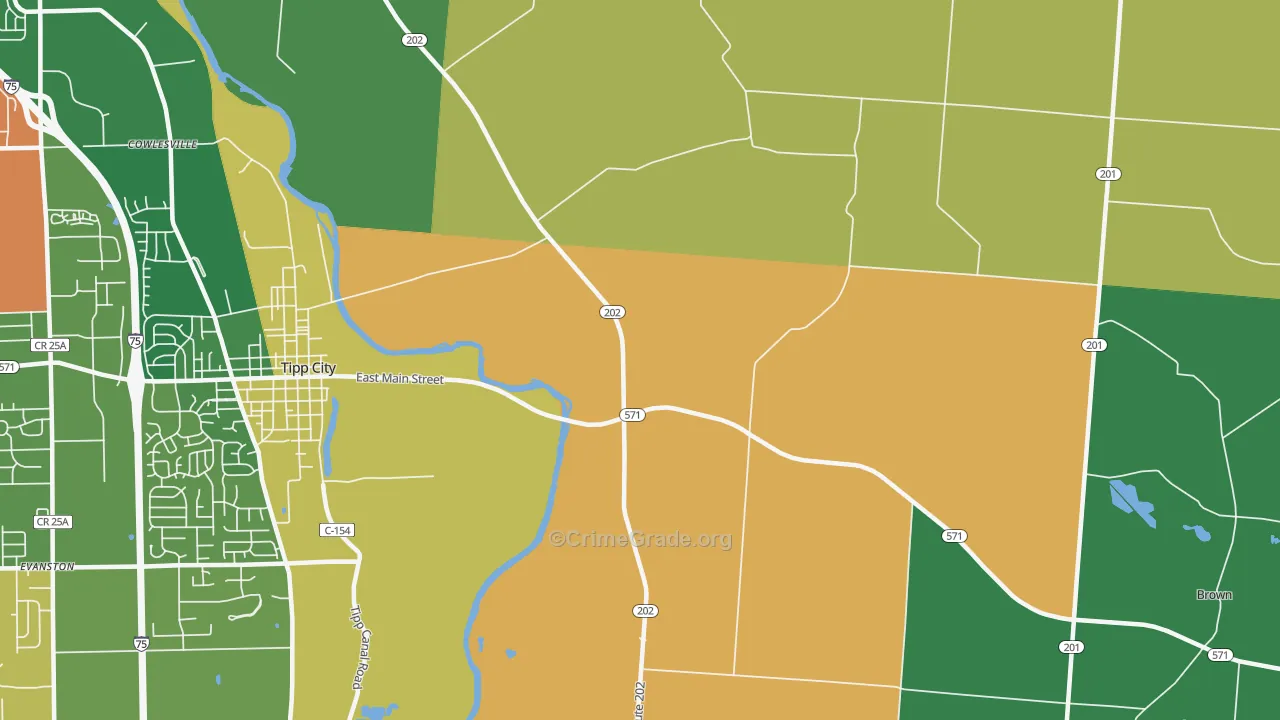 Cowlesville, OH Map of Murder Rates