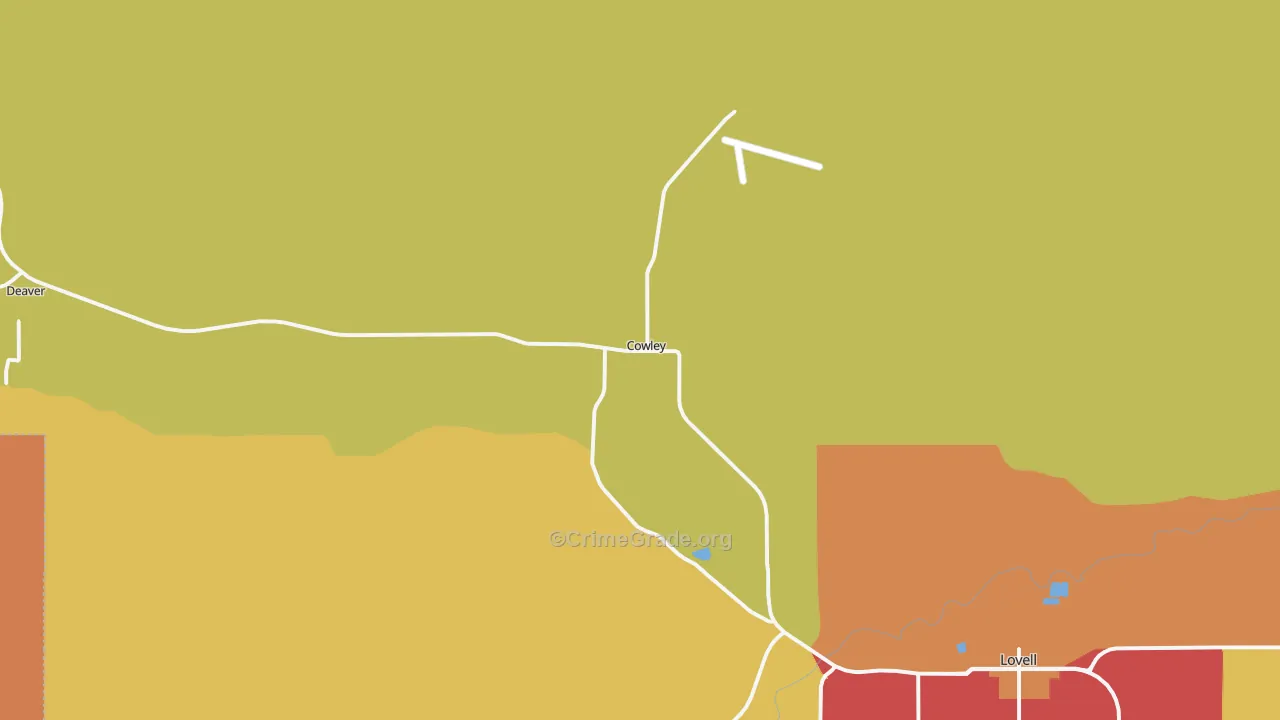 Cowley, WY Map of Murder Rates