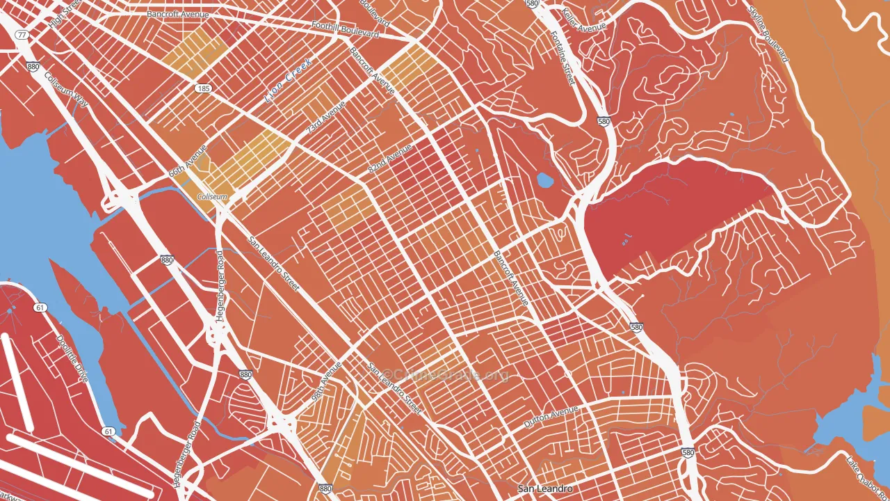 Cox, Oakland, CA Map of Murder Rates