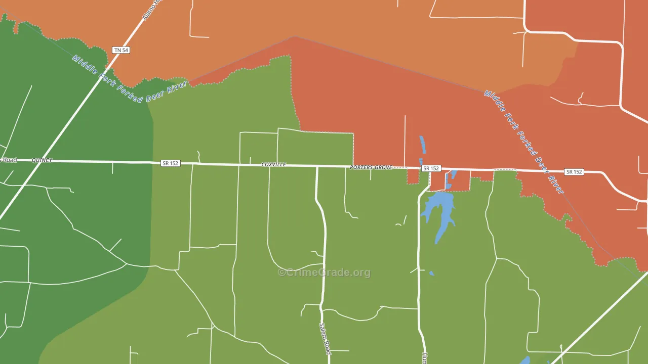 Coxville, TN Map of Murder Rates