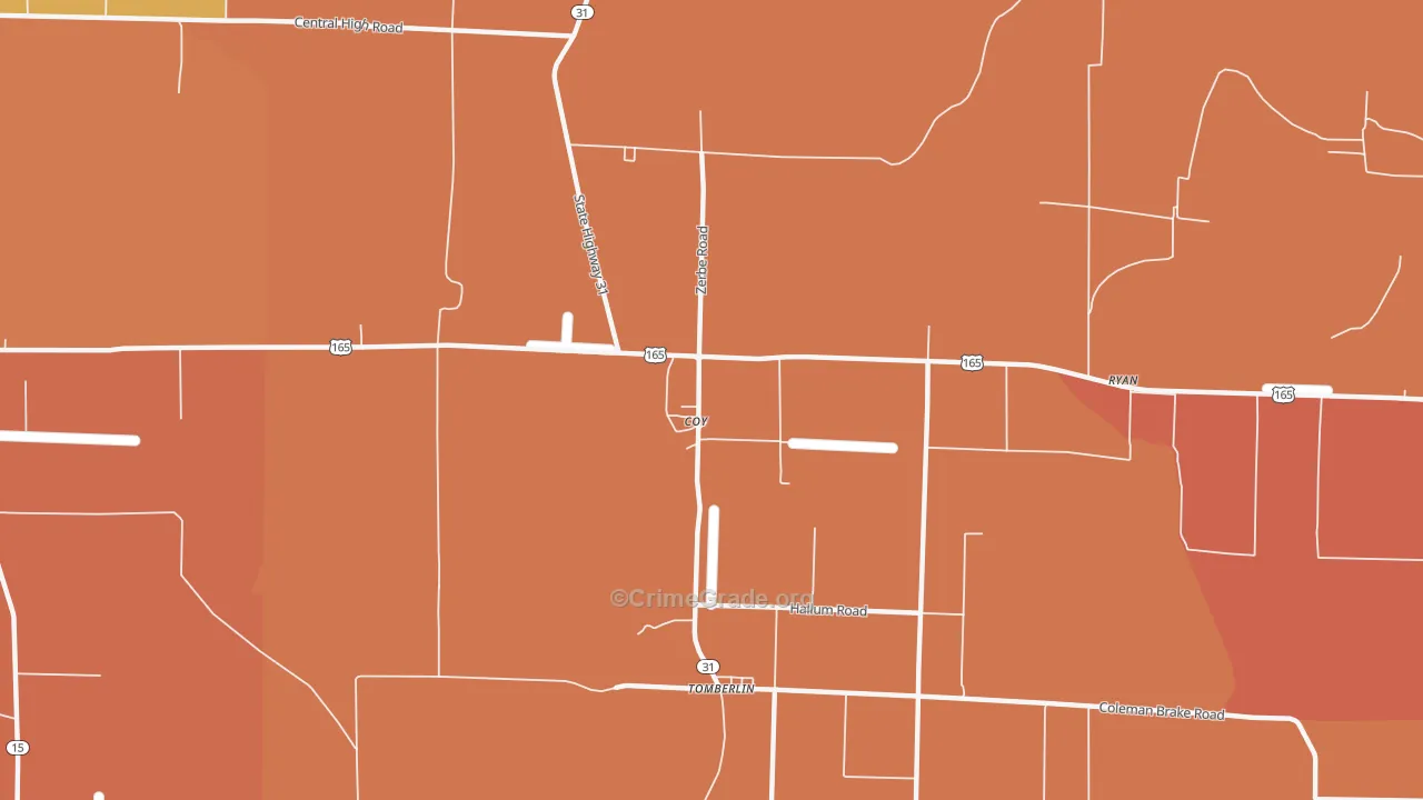 Coy, AR Map of Murder Rates