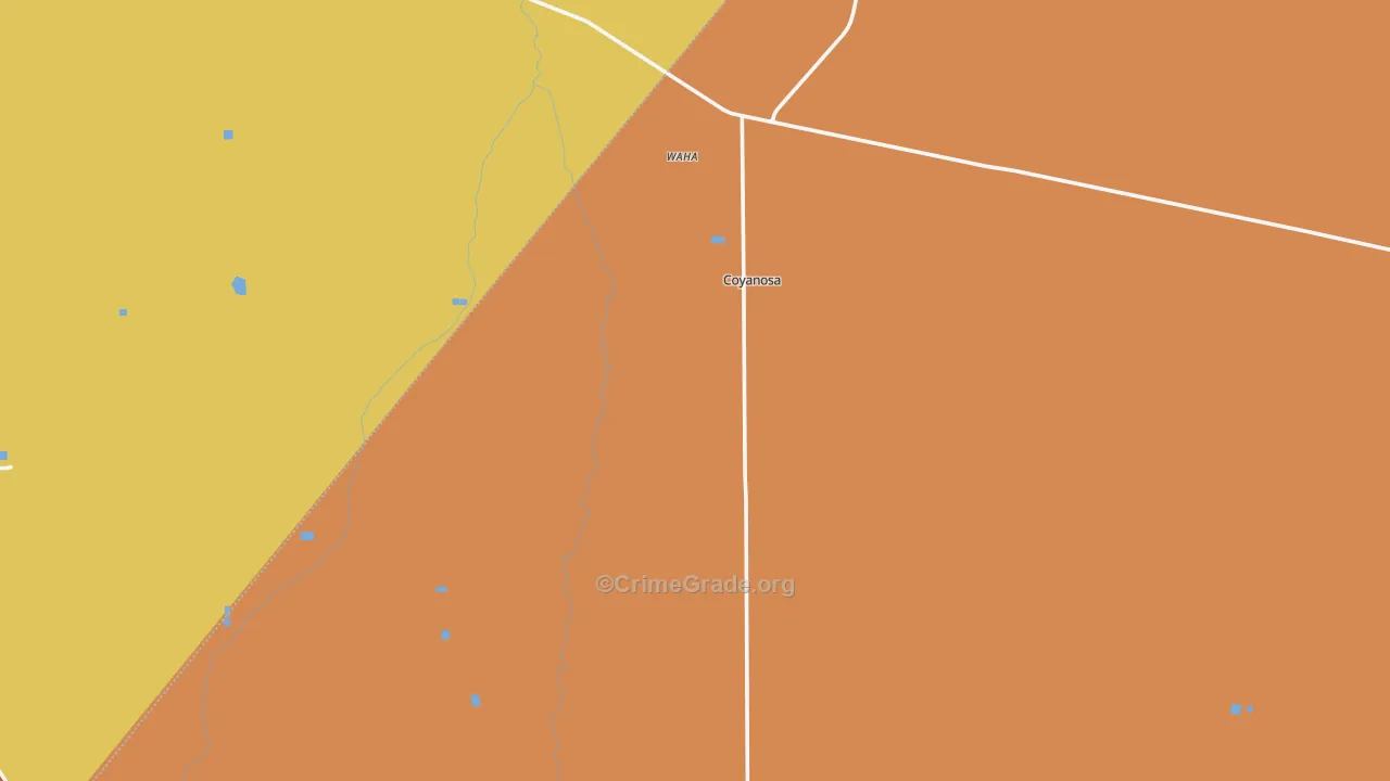 Coyanosa, TX Map of Murder Rates