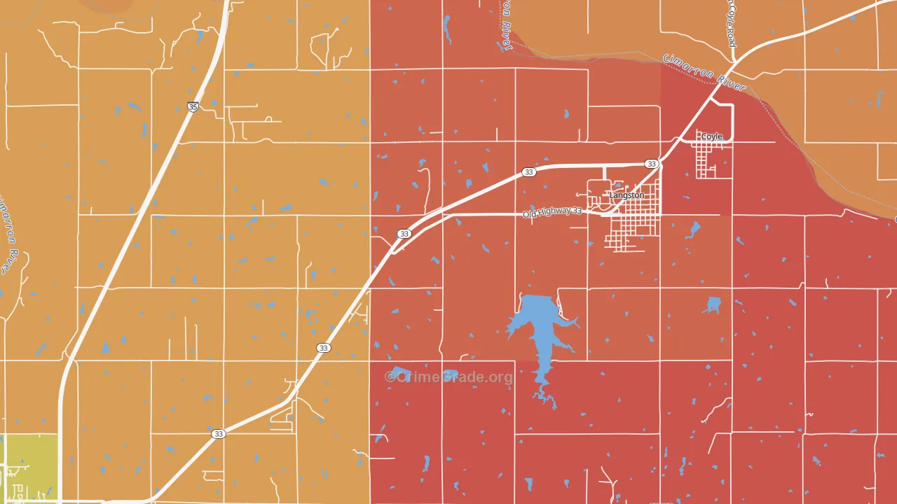 Coyle, OK Map of Murder Rates