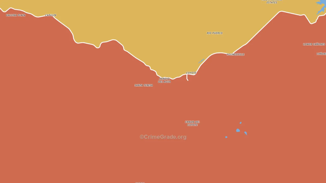 Coyote, NM Map of Murder Rates