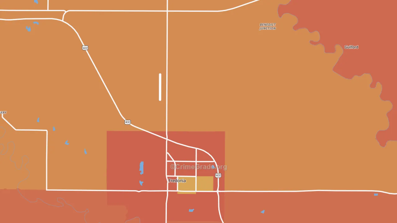 Coyville, KS Map of Murder Rates
