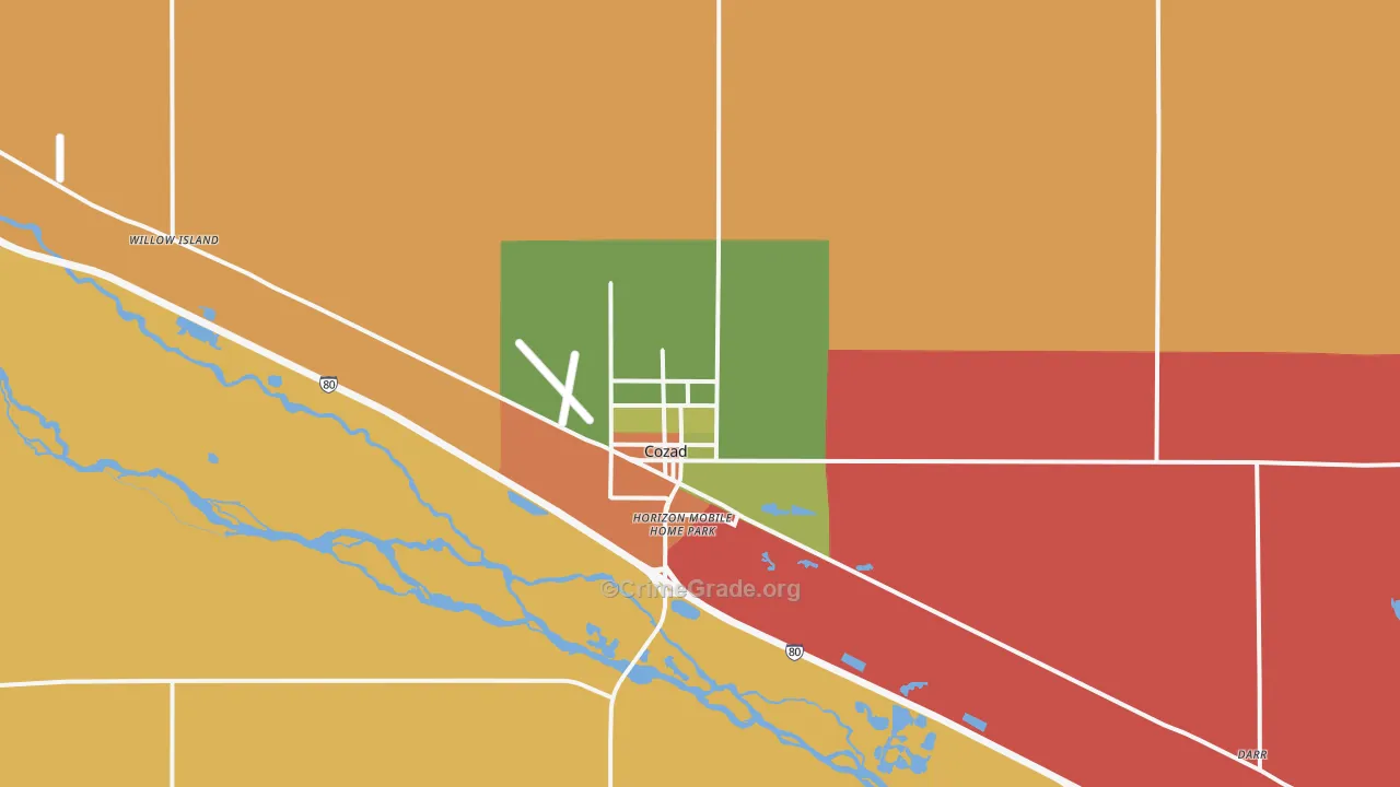 Cozad, NE Map of Murder Rates