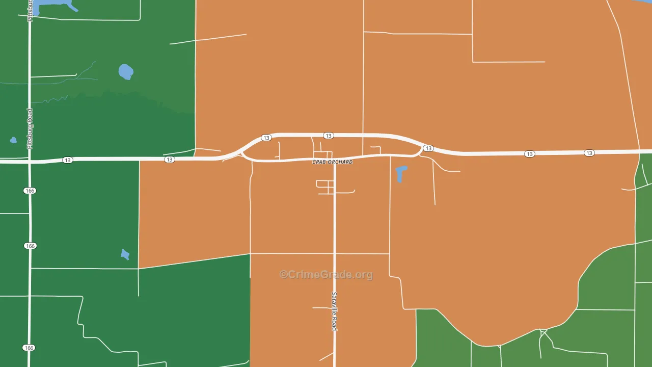 Crab Orchard, IL Map of Murder Rates