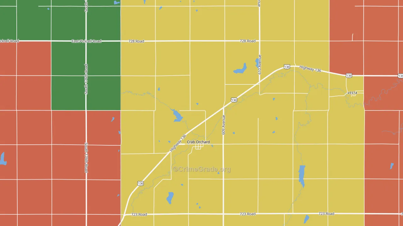 Crab Orchard, NE Map of Murder Rates