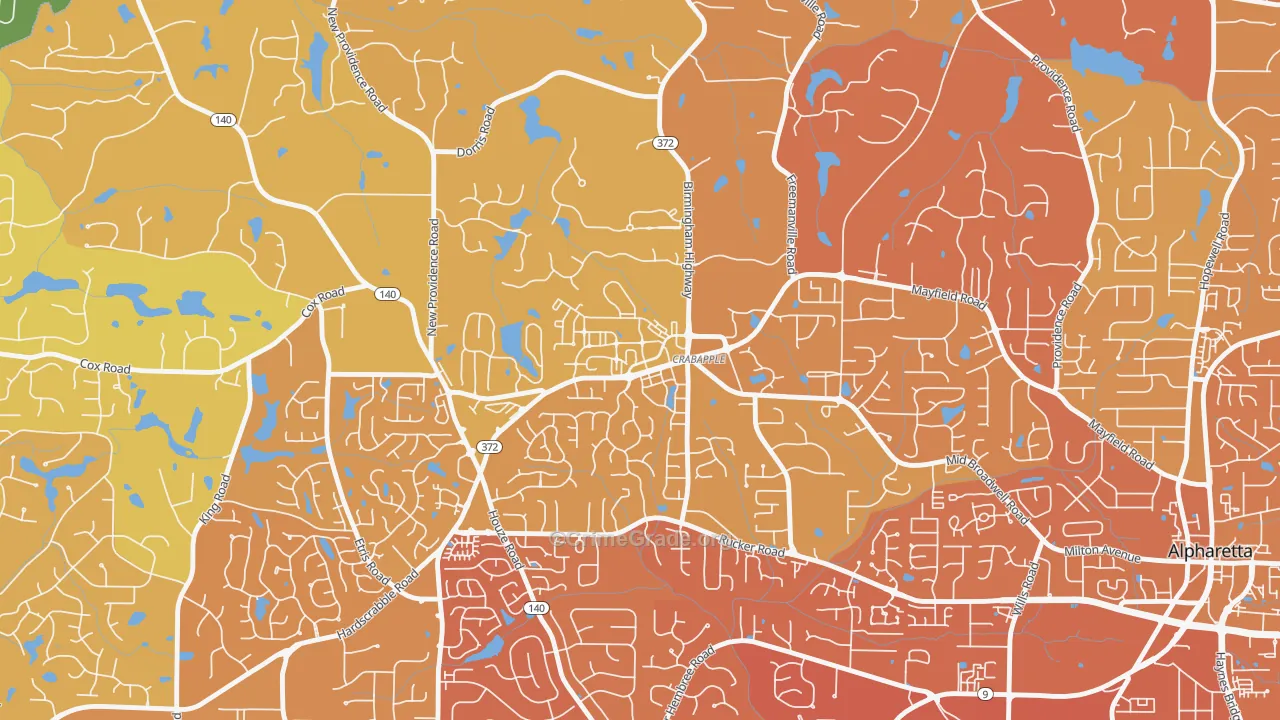 Crabapple, Milton, GA Map of Murder Rates