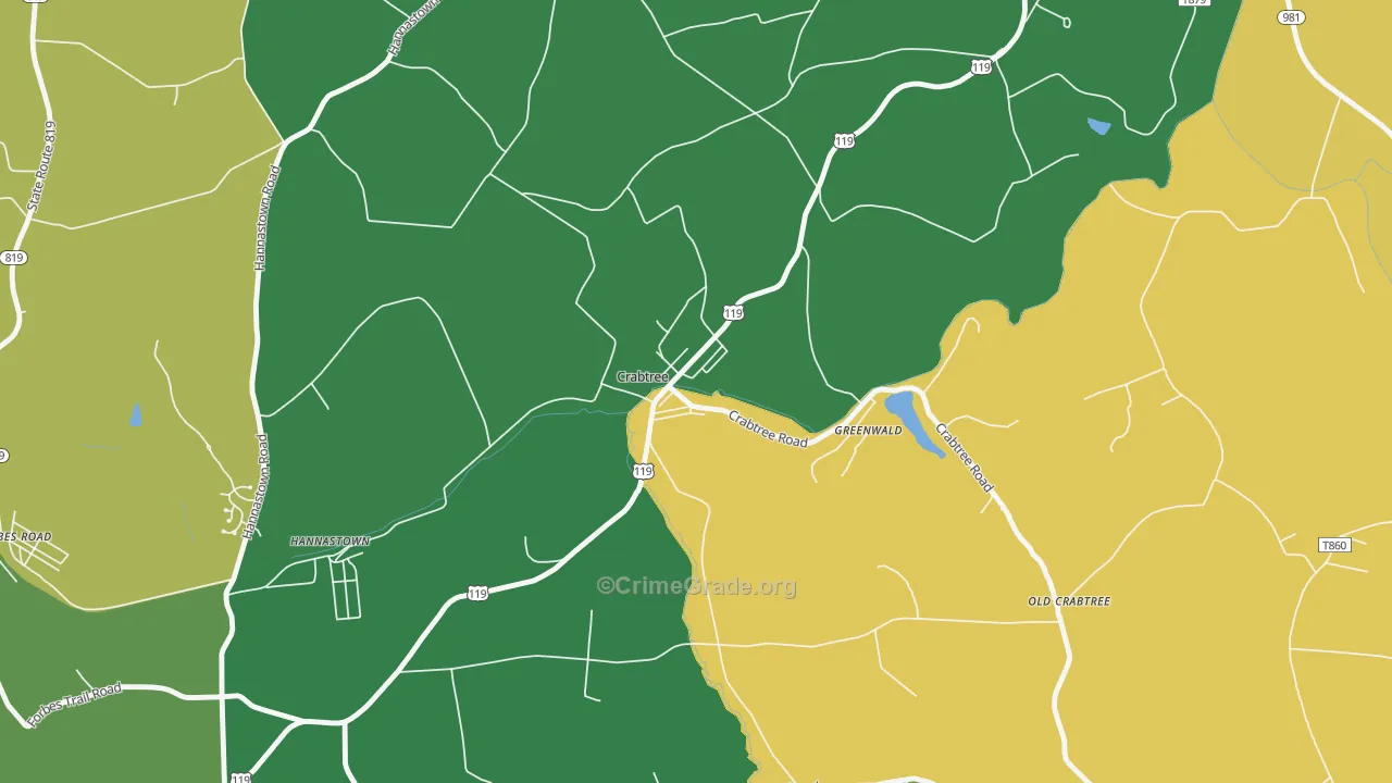 Crabtree, PA Map of Murder Rates