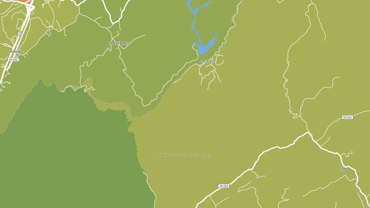 Cracker Neck, VA Map of Murder Rates