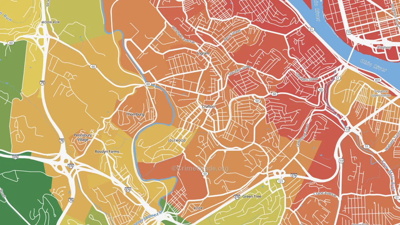 Crafton, PA Map of Murder Rates