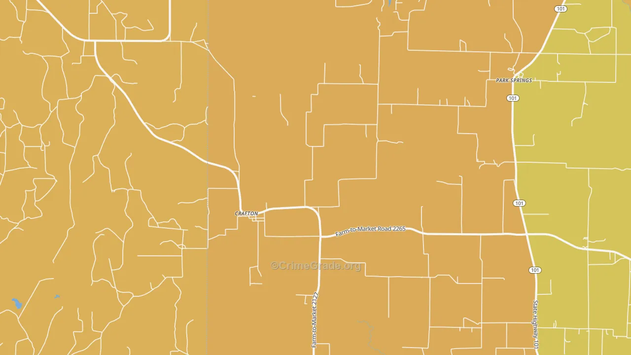 Crafton, TX Map of Murder Rates