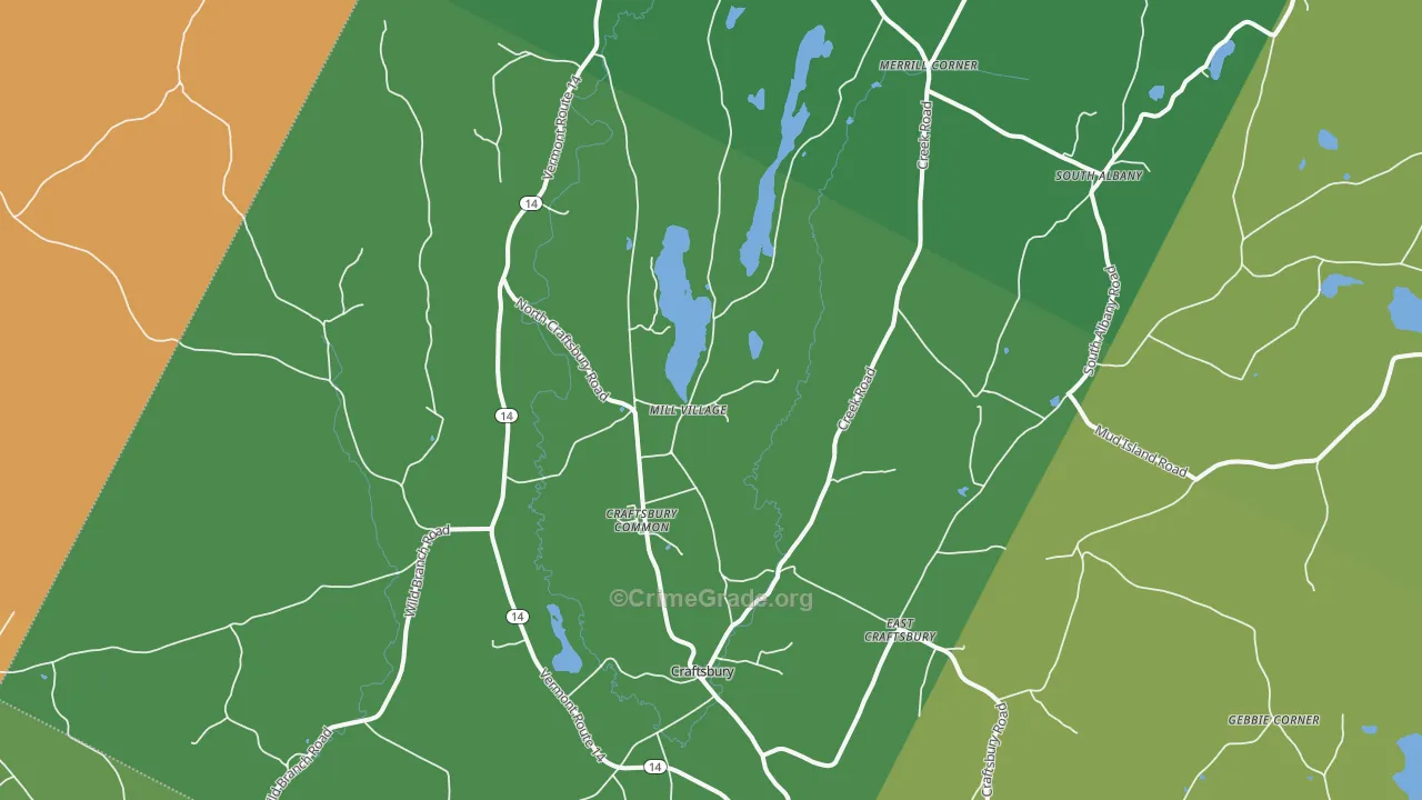 Craftsbury Common, VT Map of Murder Rates