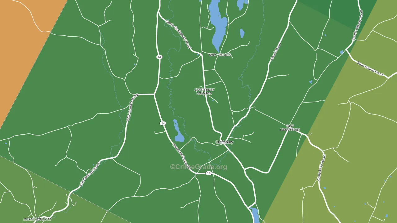 Craftsbury, VT Map of Murder Rates