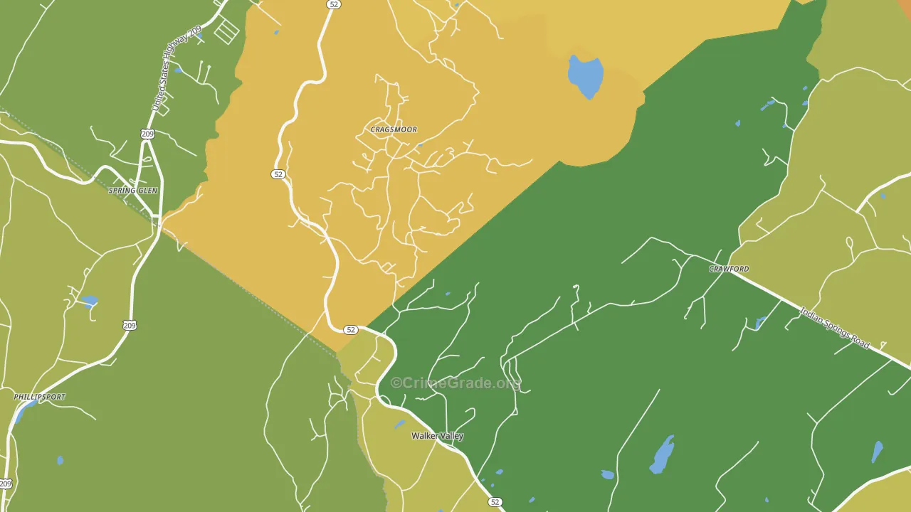 Cragsmoor, NY Map of Murder Rates