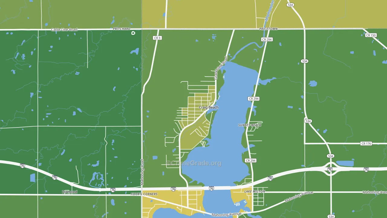 Craig Beach, OH Map of Murder Rates