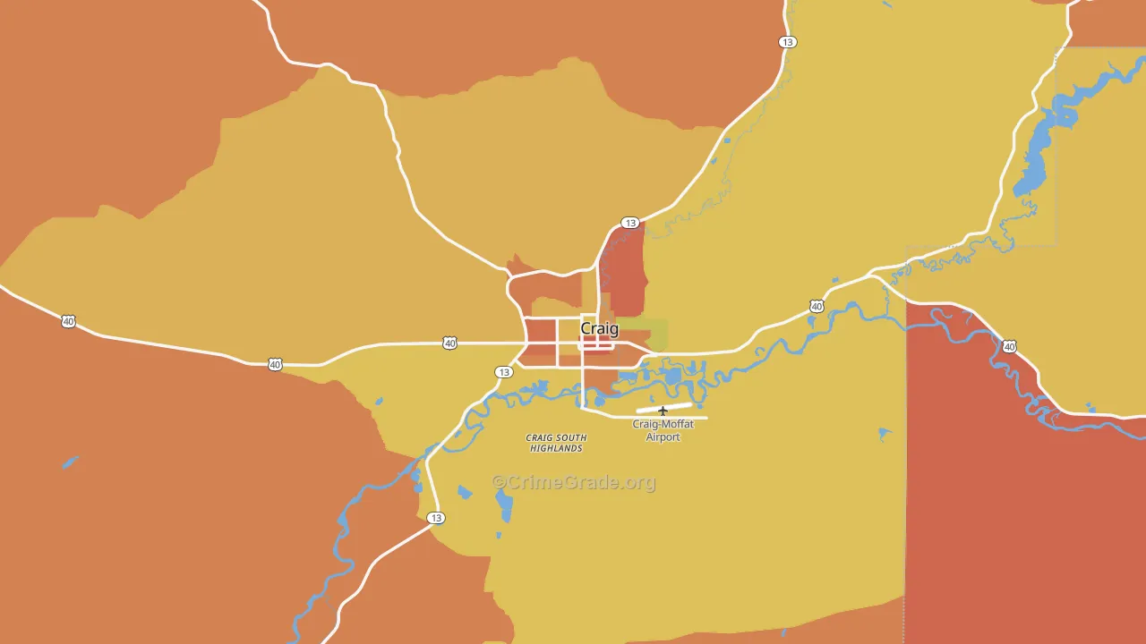 Craig, CO Map of Murder Rates
