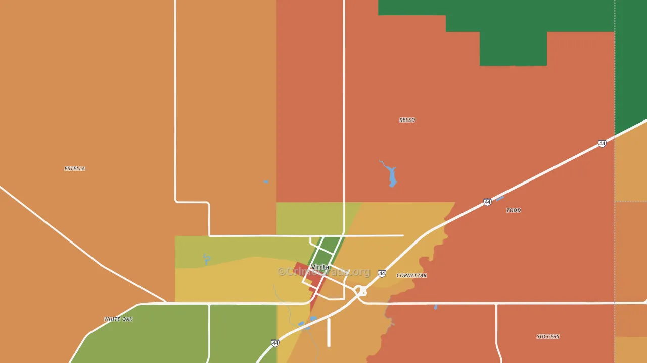 Craig County, OK Map of Murder Rates