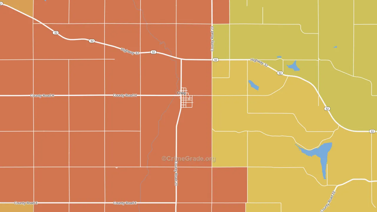 Craig, NE Map of Murder Rates