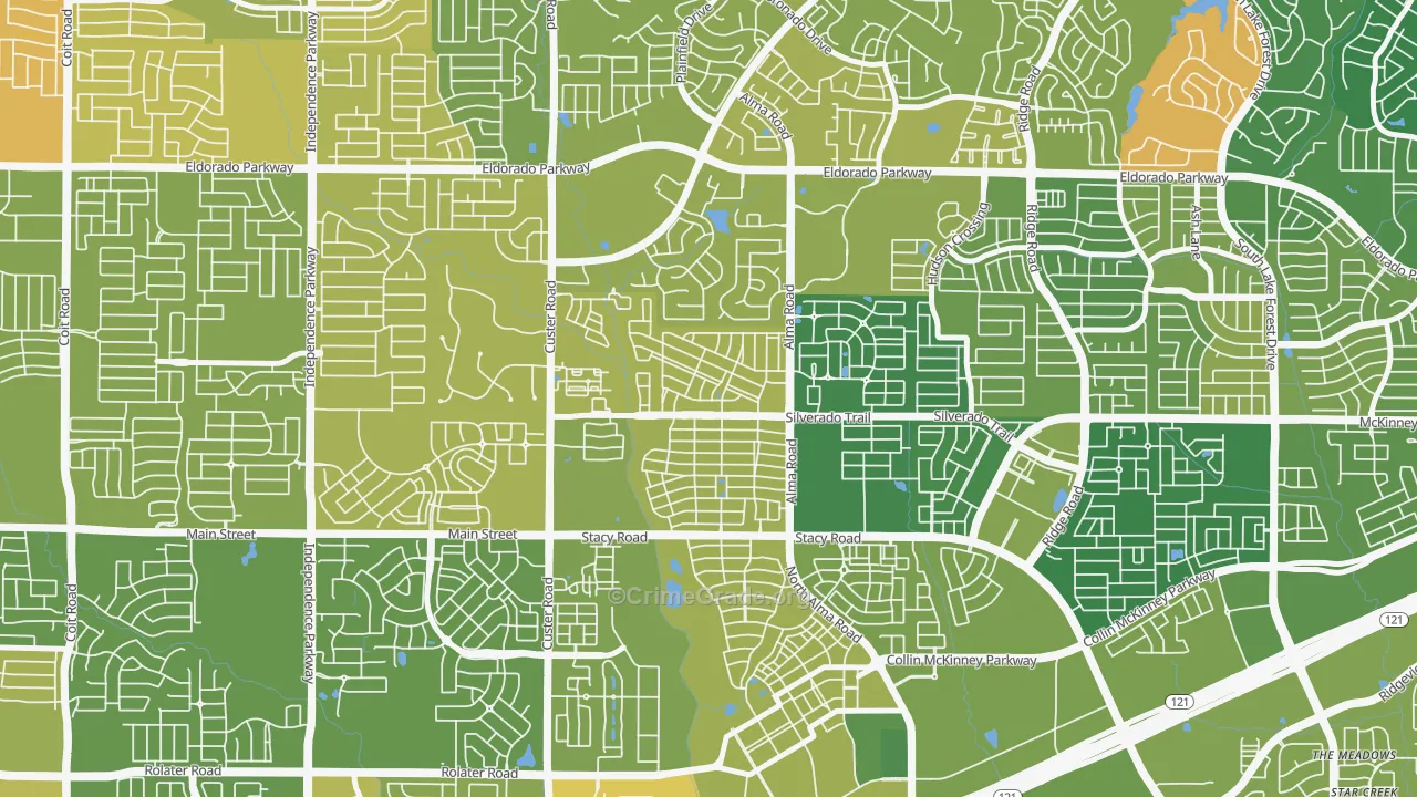 Craig Ranch North, McKinney, TX Map of Murder Rates