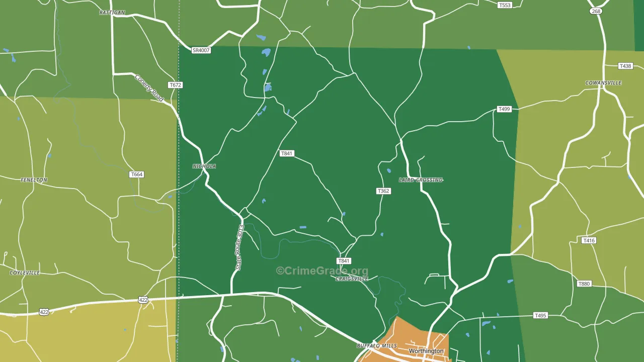Craigsville, PA Map of Murder Rates