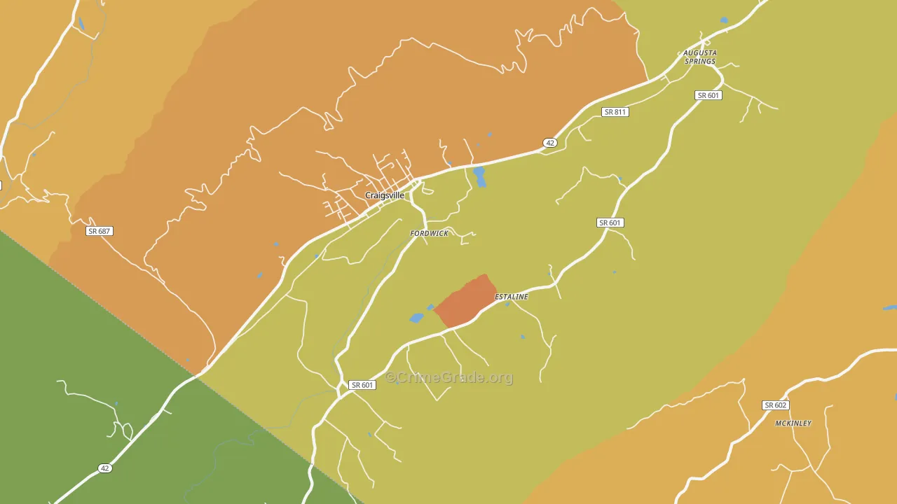 Craigsville, VA Map of Murder Rates