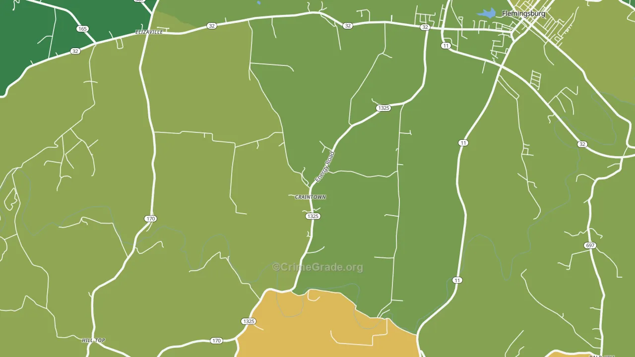 Craintown, KY Map of Murder Rates