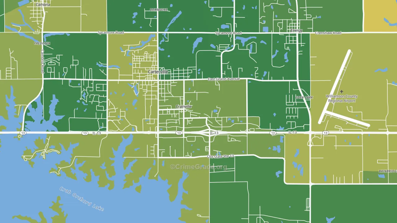 Crainville, IL Map of Murder Rates