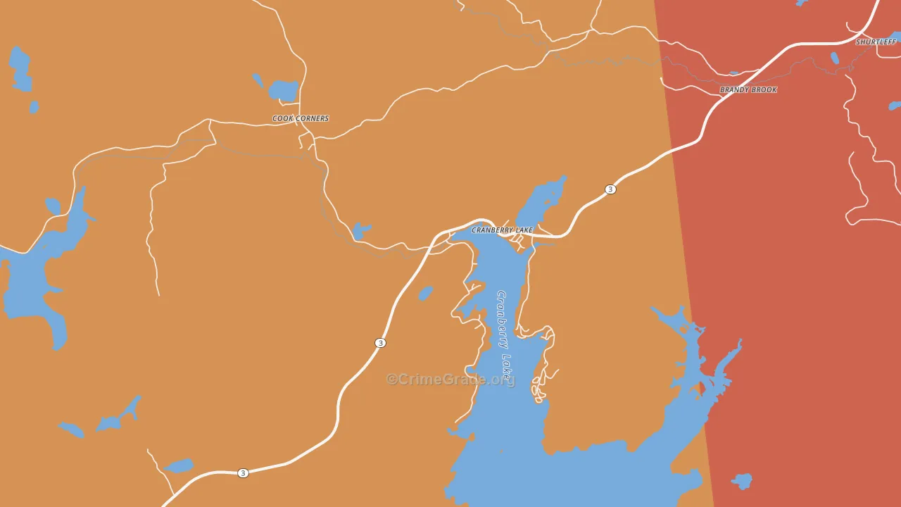 Cranberry Lake, NY Map of Murder Rates