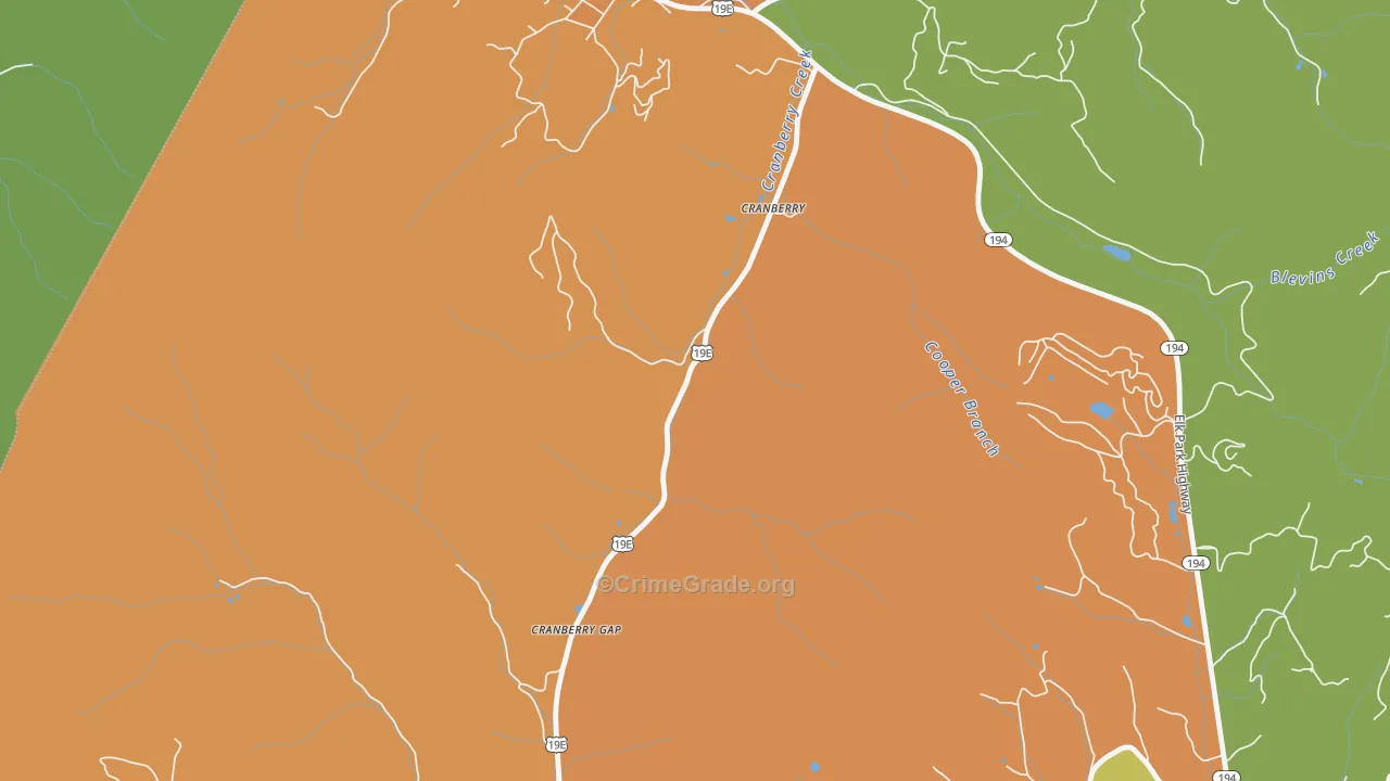 Cranberry, NC Map of Murder Rates