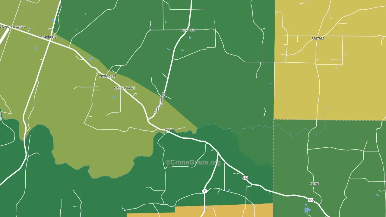 Cranberry, PA Map of Murder Rates
