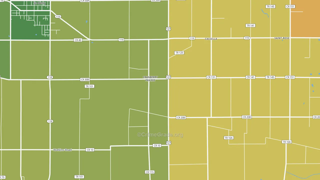 Cranberry Prairie, OH Map of Murder Rates