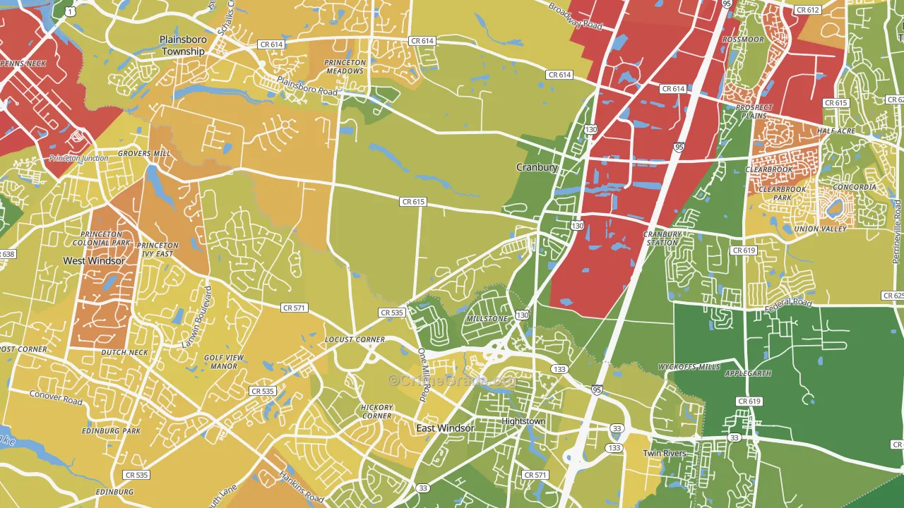 Cranbury, NJ Map of Murder Rates