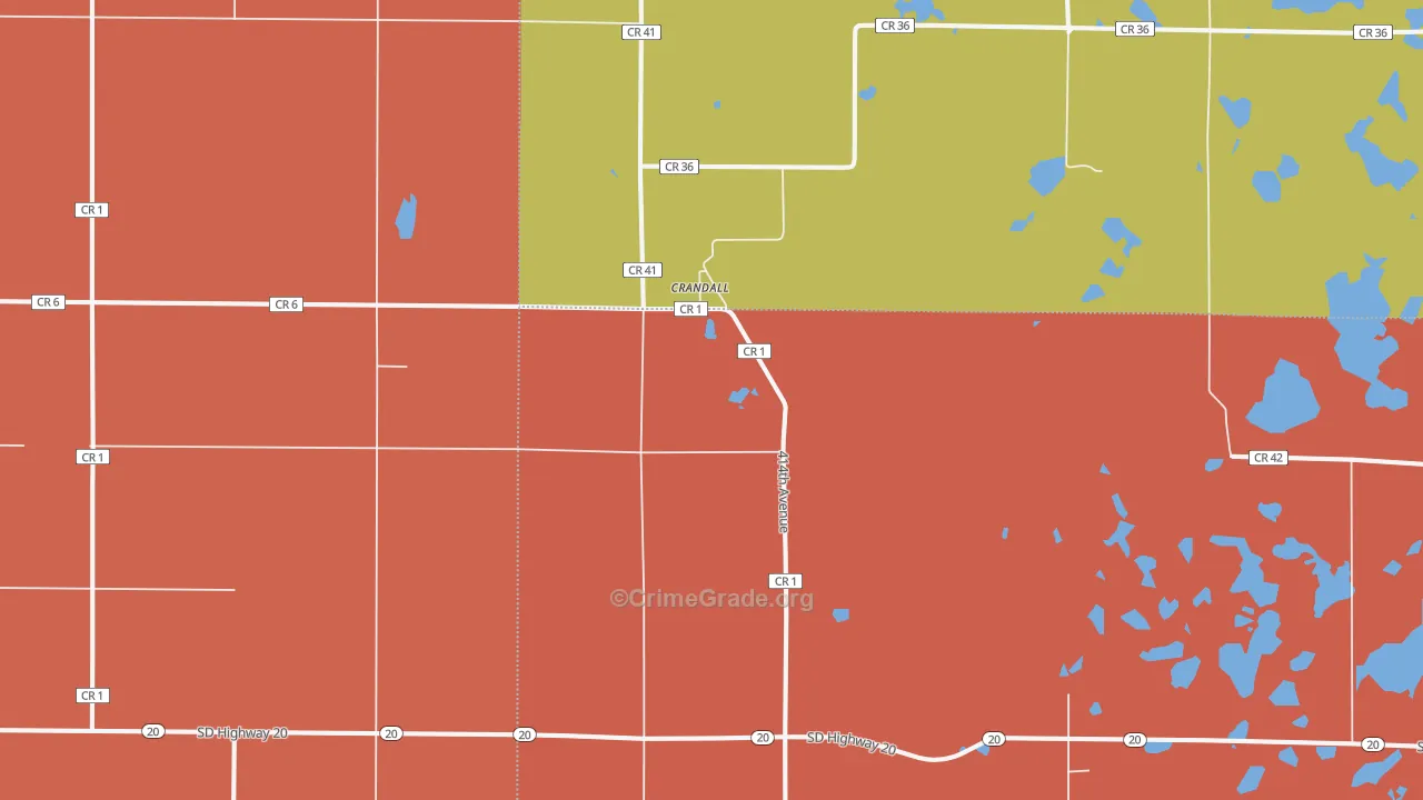 Crandall, SD Map of Murder Rates