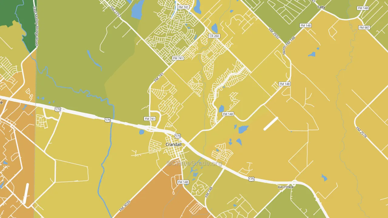 Crandall, TX Map of Murder Rates