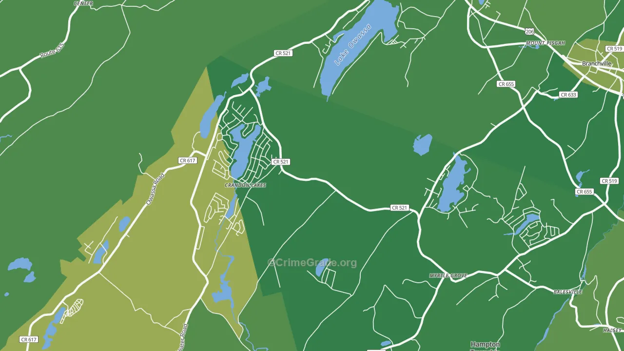 Crandon Lakes, NJ Map of Murder Rates