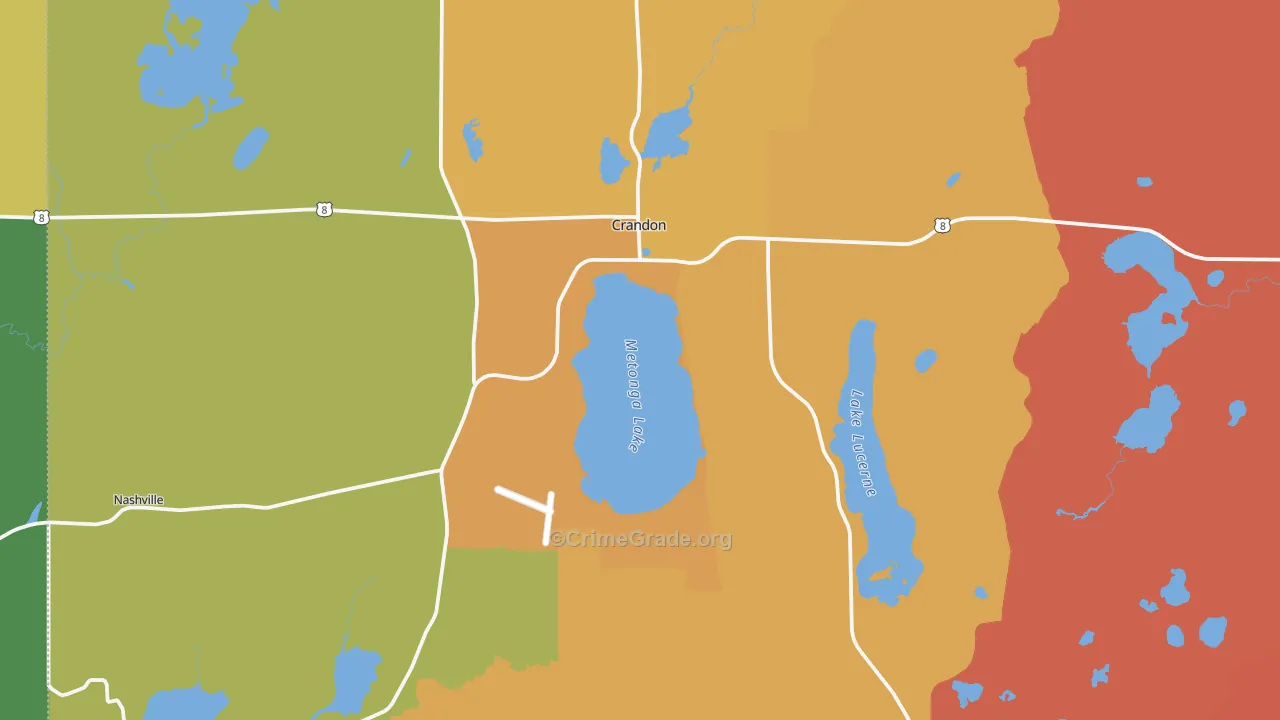 Crandon, WI Map of Murder Rates