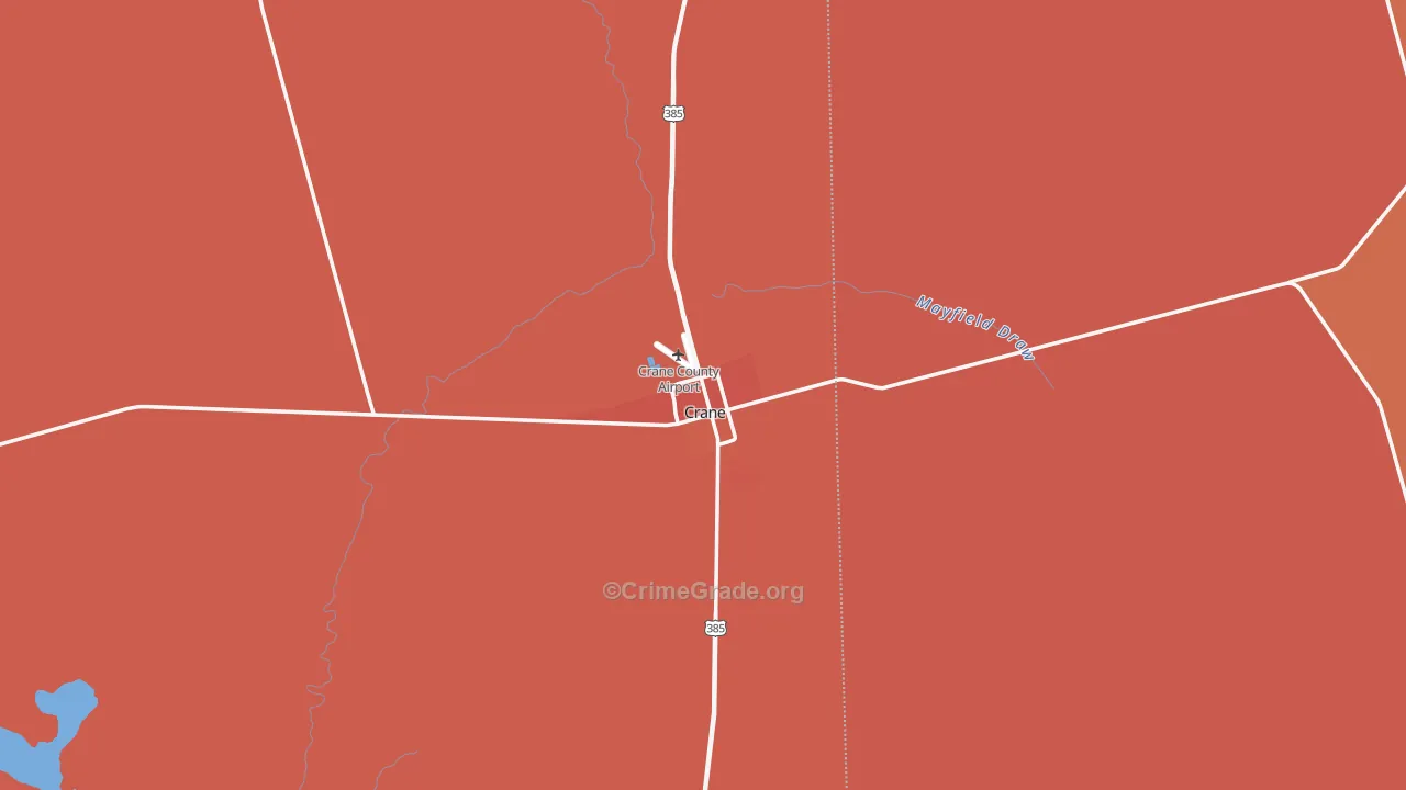 Crane County, TX Map of Murder Rates