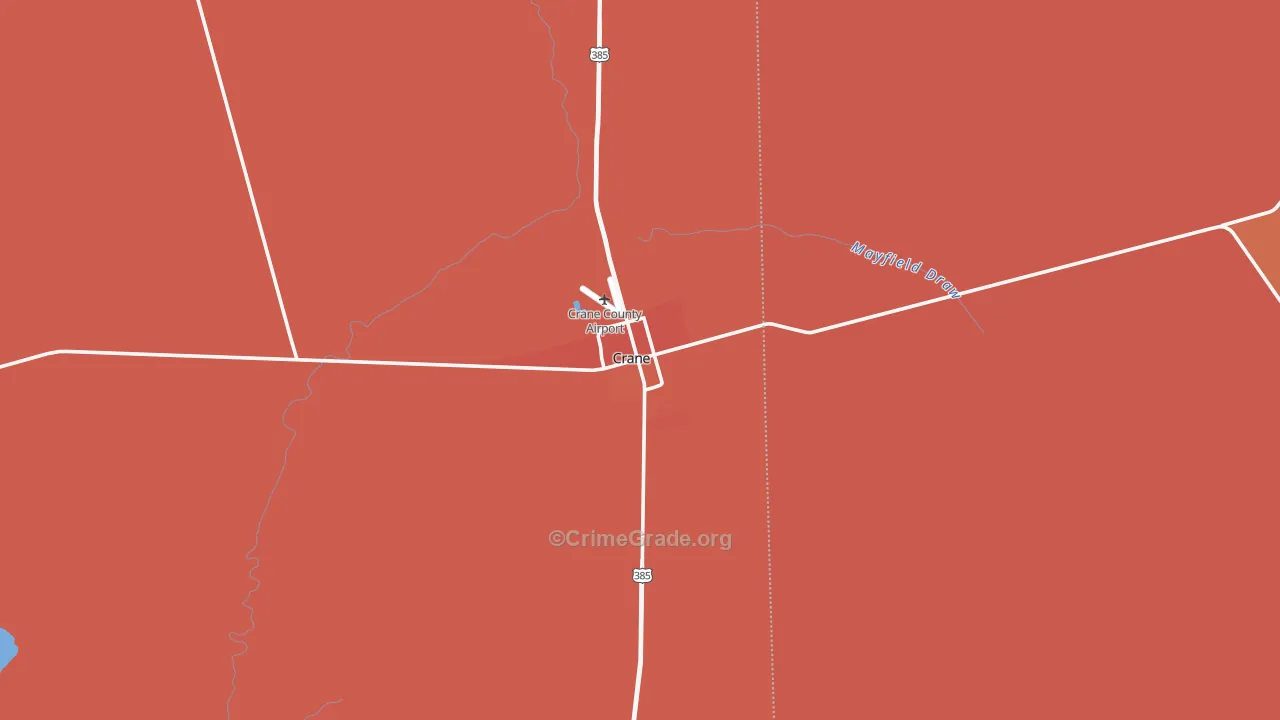 Crane, TX Map of Murder Rates