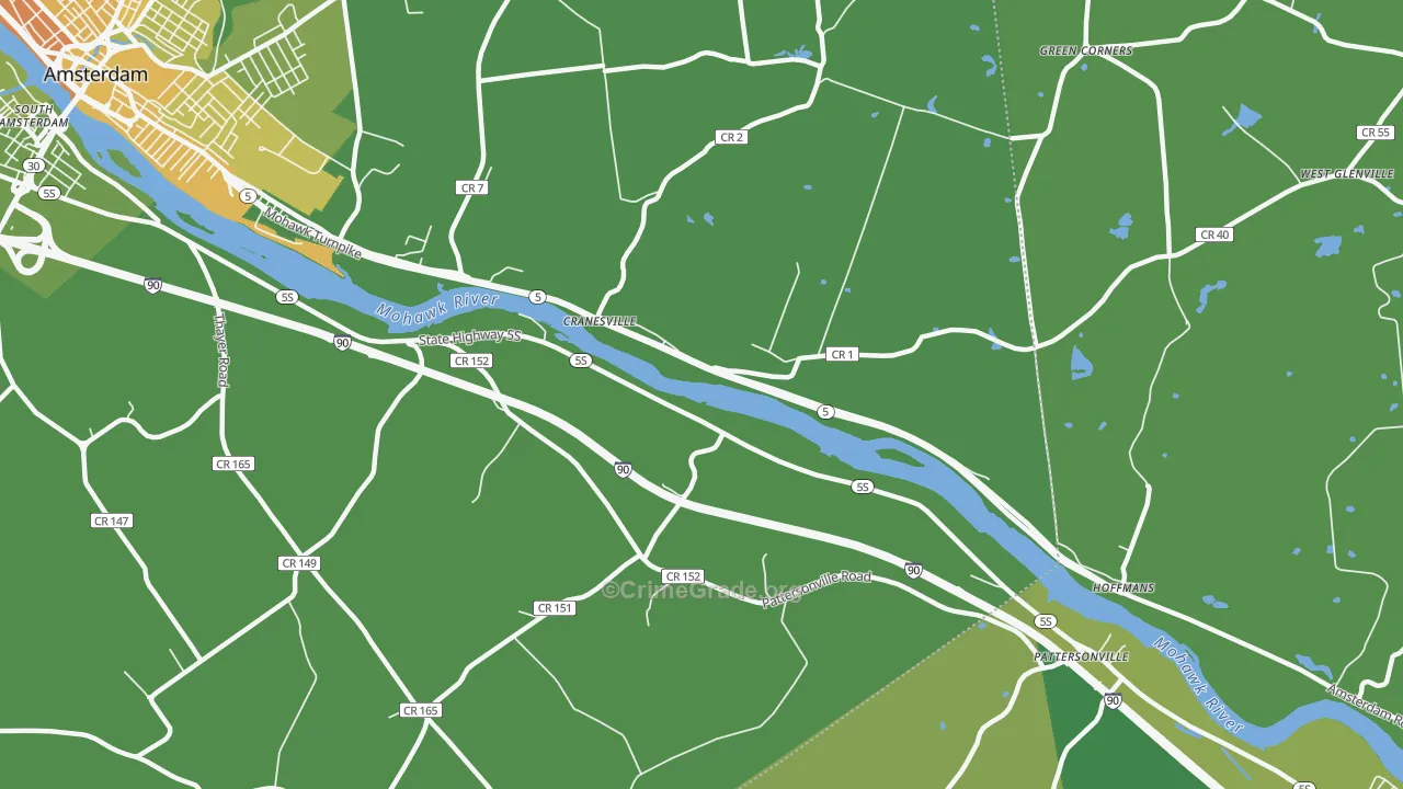 Cranesville, NY Map of Murder Rates