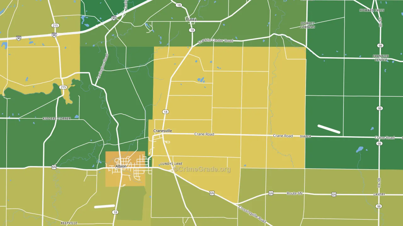 Cranesville, PA Map of Murder Rates