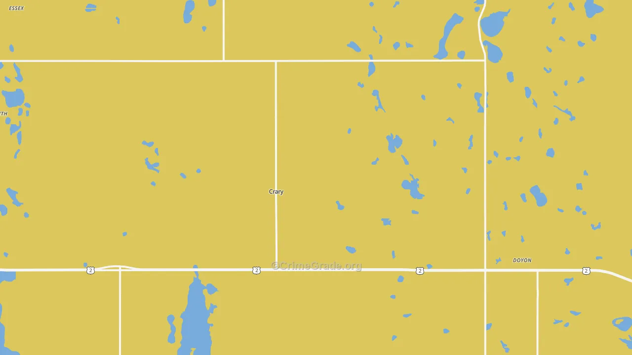 Crary, ND Map of Murder Rates