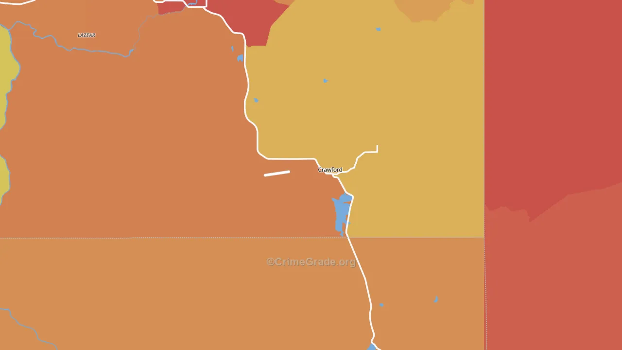 Crawford, CO Map of Murder Rates