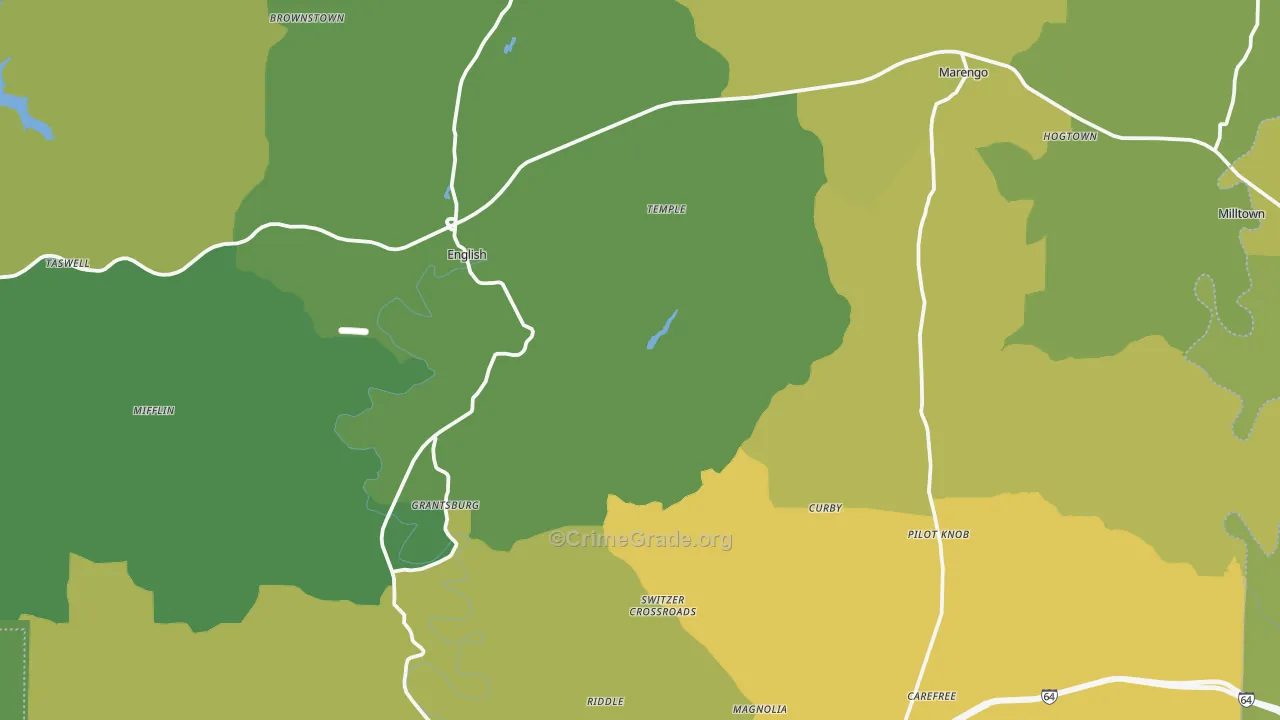 Crawford County, IN Map of Murder Rates