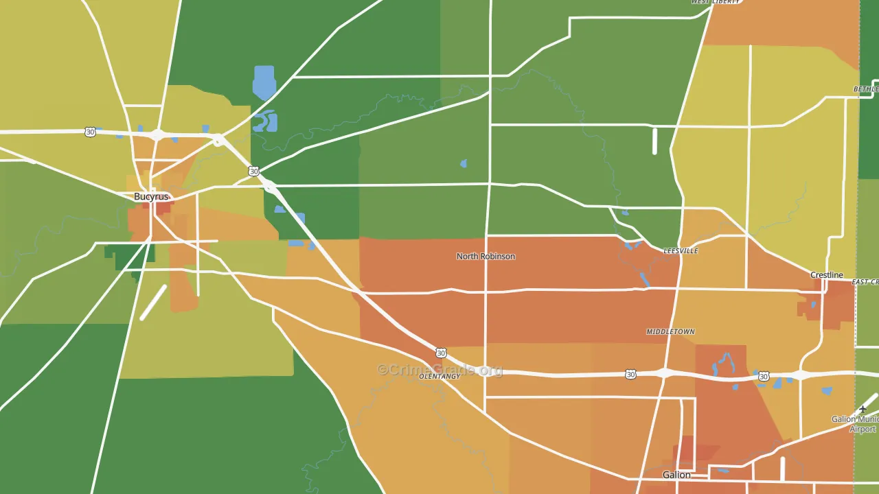 Crawford County, OH Map of Murder Rates