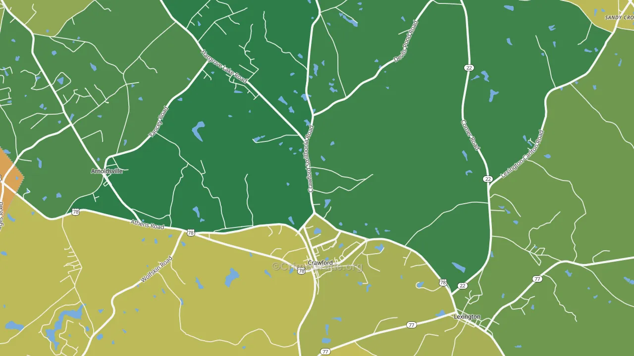Crawford, GA Map of Murder Rates