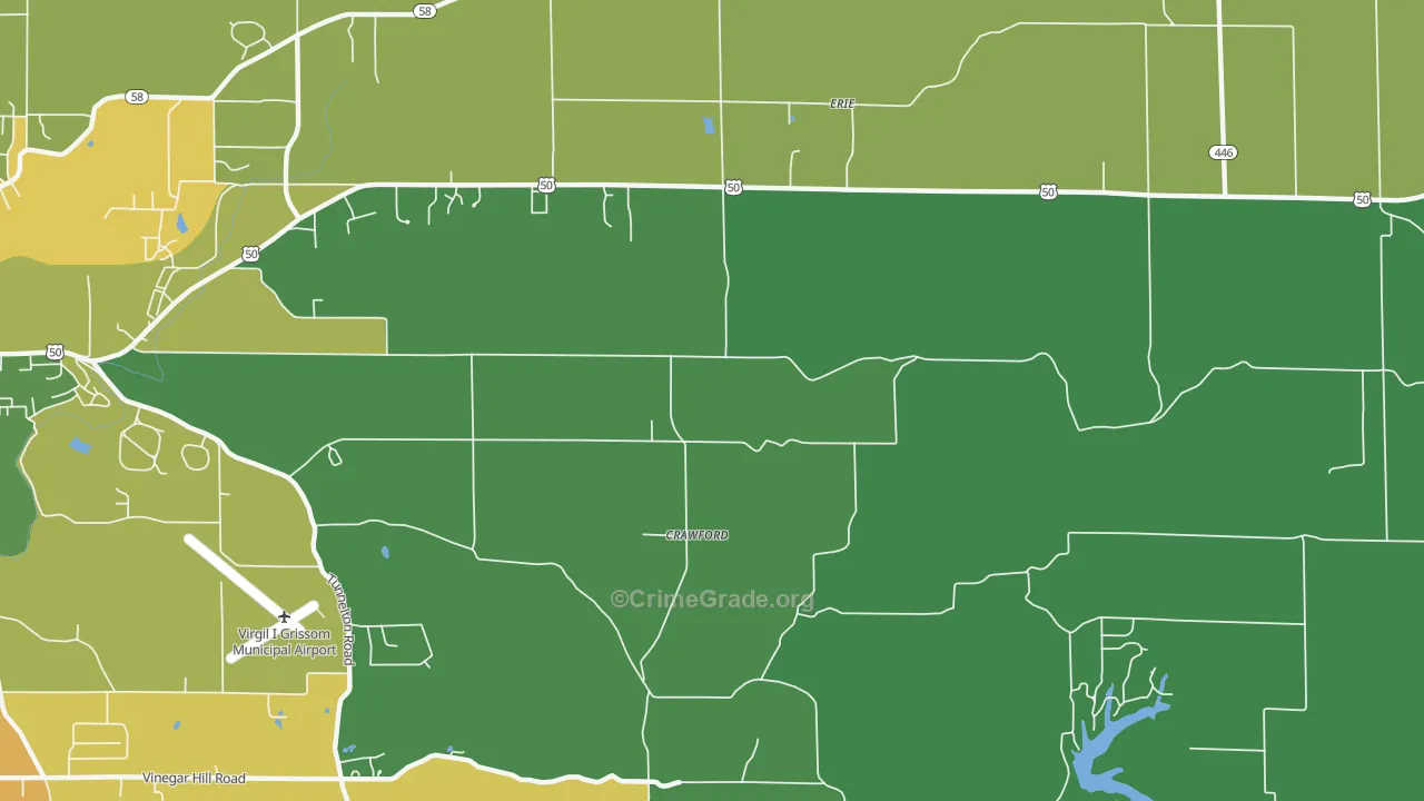 Crawford, IN Map of Murder Rates