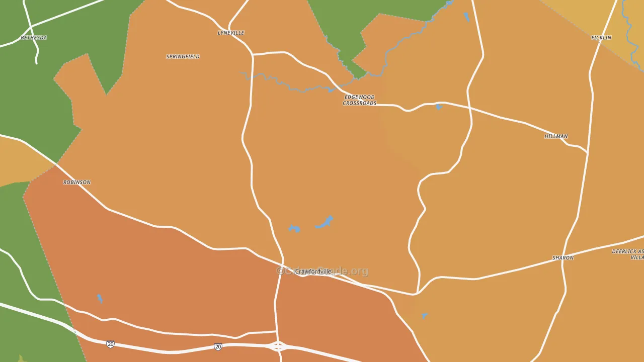 Crawfordville, GA Map of Murder Rates